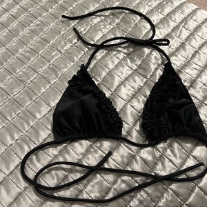 Hula Honey black string bikini top, size L